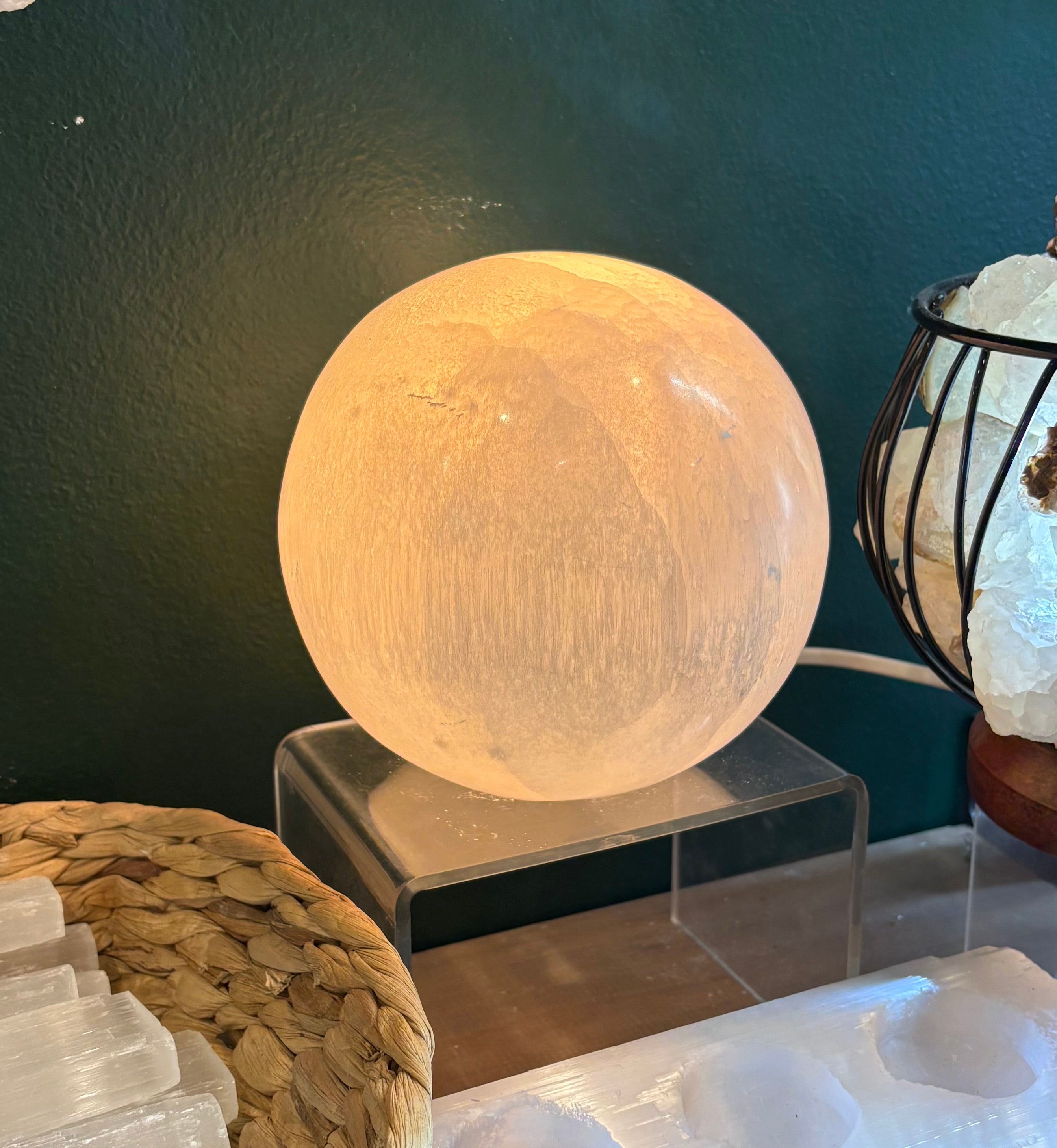 Selenite Sphere Lamp No Base