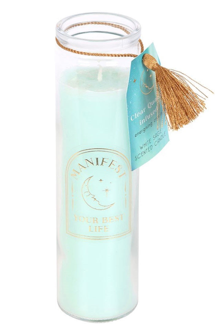 Clear Quartz Infused Tube Candle