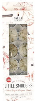 Soul Sticks White Sage & Dragons Blood 12pk Smudge Soy T-Light Candle