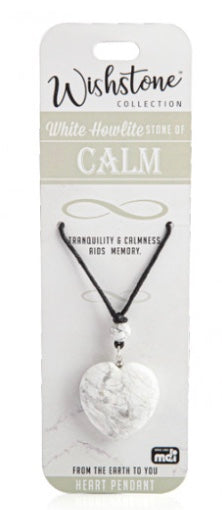 Wishstone White Howlite Heart Pendant