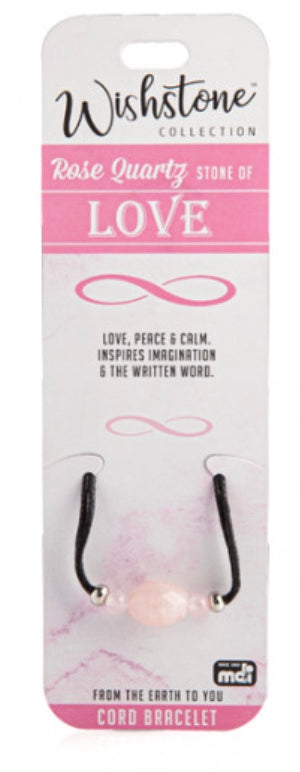 Wishstone Rose Quartz Cord Bracelet