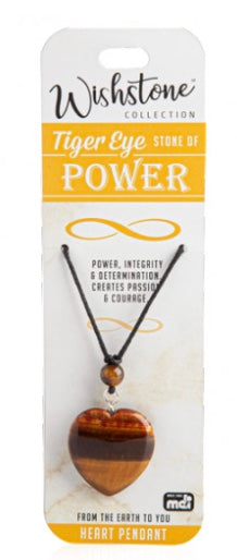 Wishstone Tiger Eye Heart Pendant