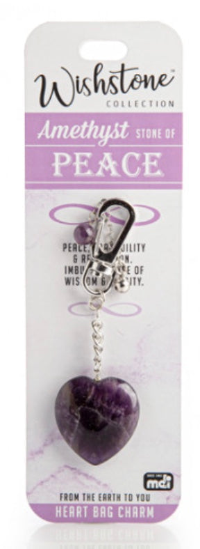 Wishstone Amethyst Heart Bag Charm