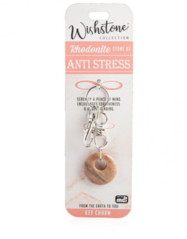 Wishstone Rhodonite Key Charm