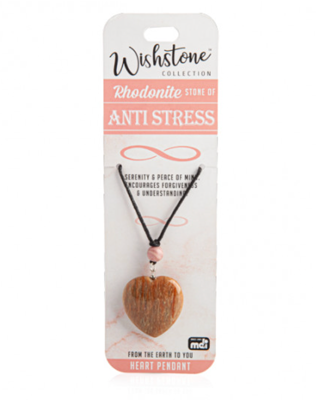 Wishstone Rhodonite Heart Pendant