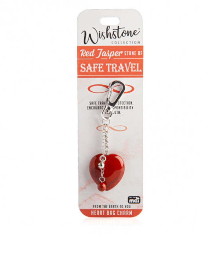 Wishstone Red Jasper Heart Bag Charm