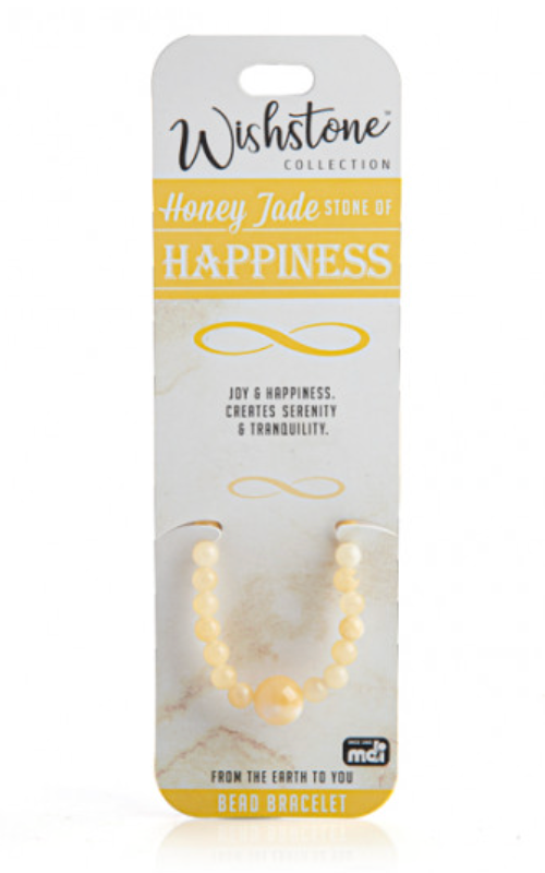 Wishstone Honey Jade Bead Bracelet