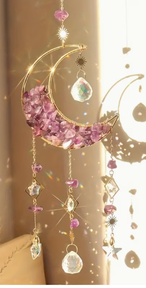 Purple Amethyst Moon Sun Catcher