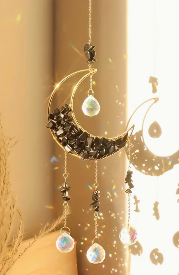 Black Obsidian Moon Sun Catcher
