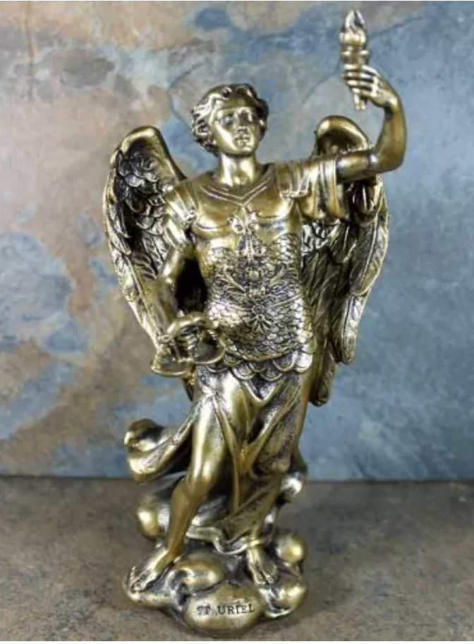 Archangel Uriel Statue Bronze 21cm
