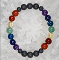 Lava and Chakra Crystal Bracelet