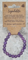Lepidolite Crystal Bead Bracelet Medium