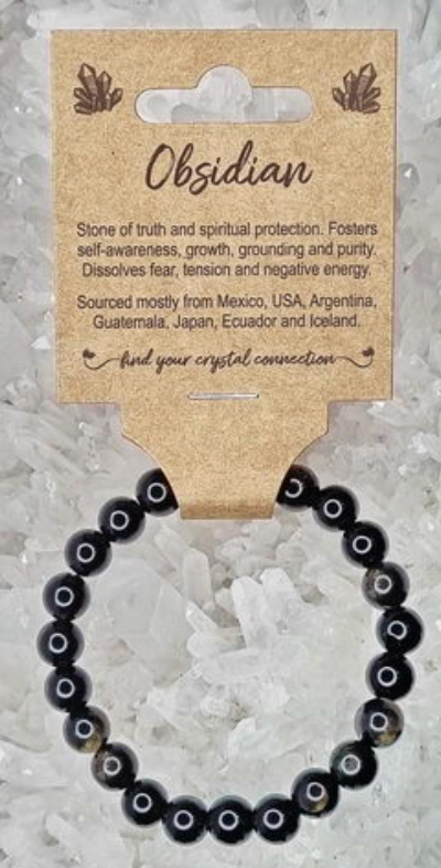 Obsidian Gold Sheen Crystal Bracelet