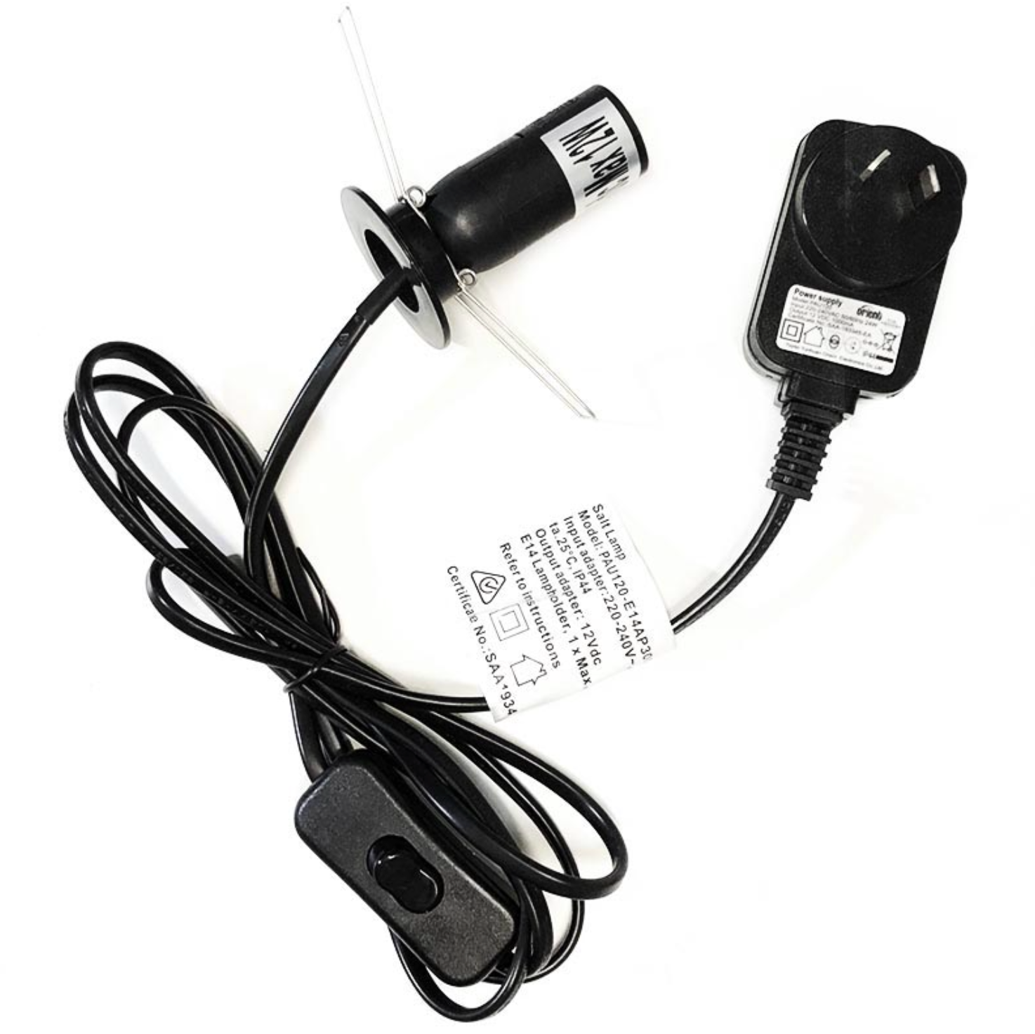 Black 12V Salt Lamp Cord