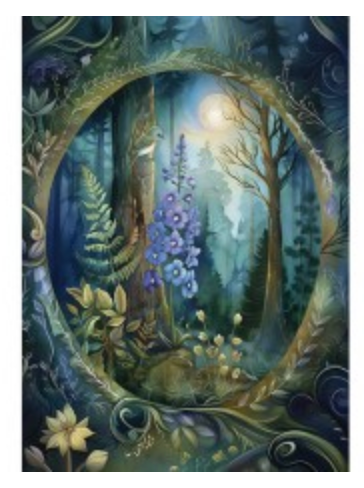 Greeting Card - Delphinium Flow