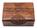 Wooden Daisy Carved Box
