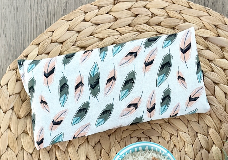 Meditation Eye Pillow - Feather Clear Quartz