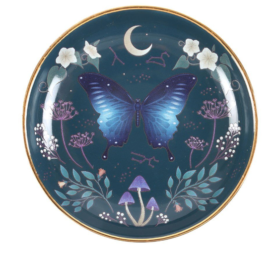 Midnight Moth Ceramic Trinket Dish