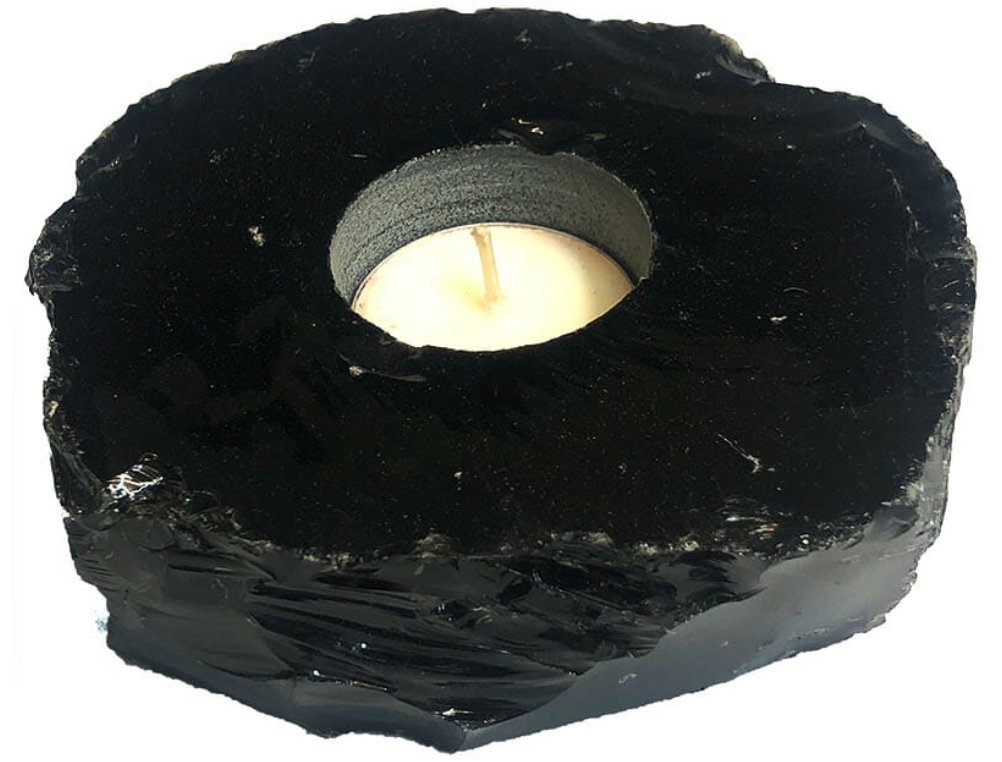 Obsidian Tea Light Candle Holder