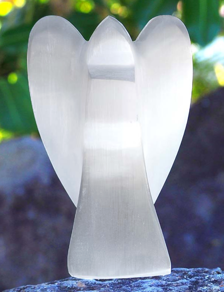 Selenite Angel on LED Base