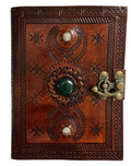 3 Stone Leather Journal Triple Moon 15cm x 20cm