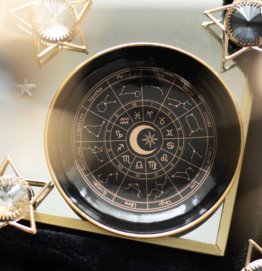 Black Astrology Wheel Trinket Dish