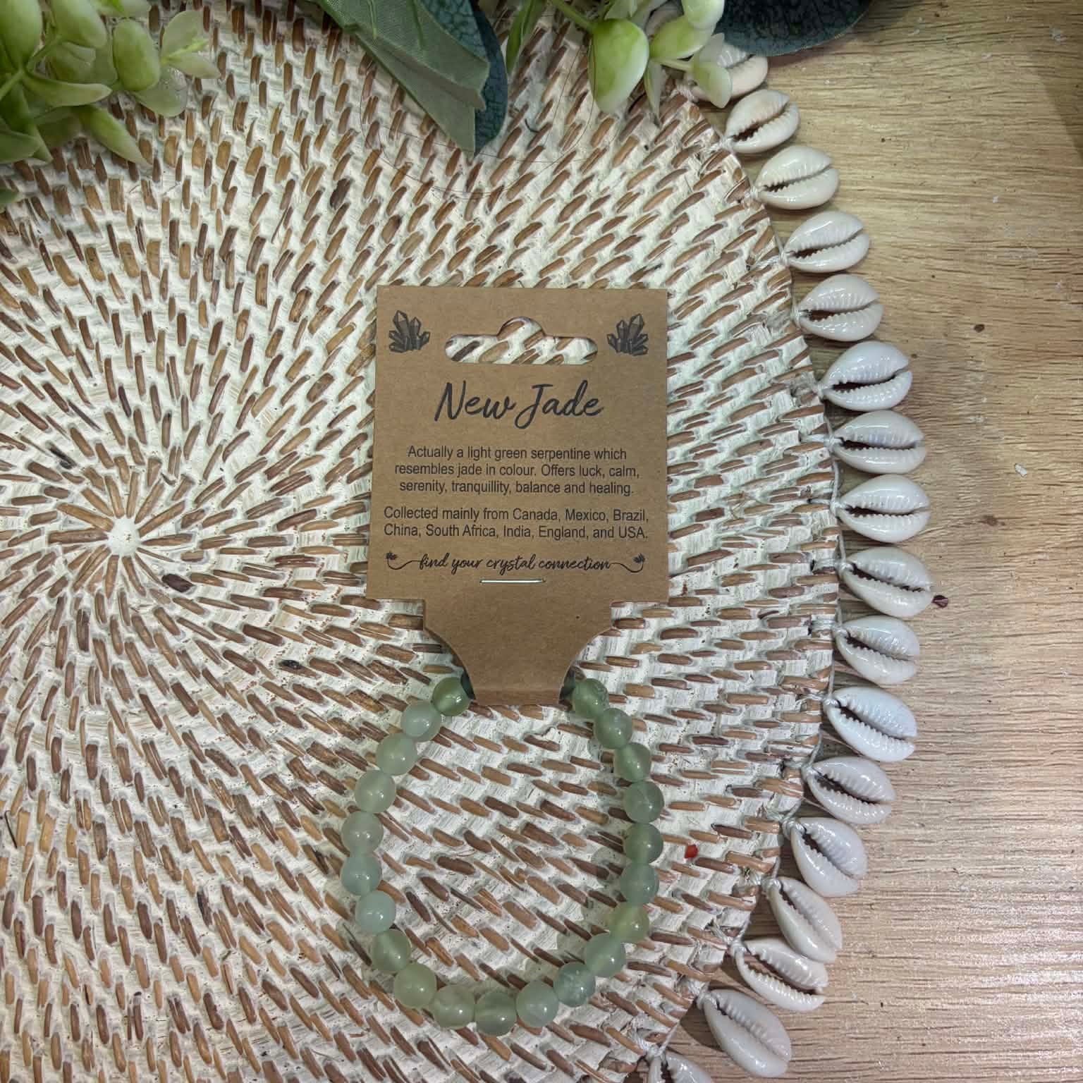 New Jade Crystal Bead Bracelet Large
