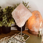 Rose Quartz Freeform on Metal Stand