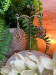 Filigree Amethyst, Blue Topaz, Peridot Earrings