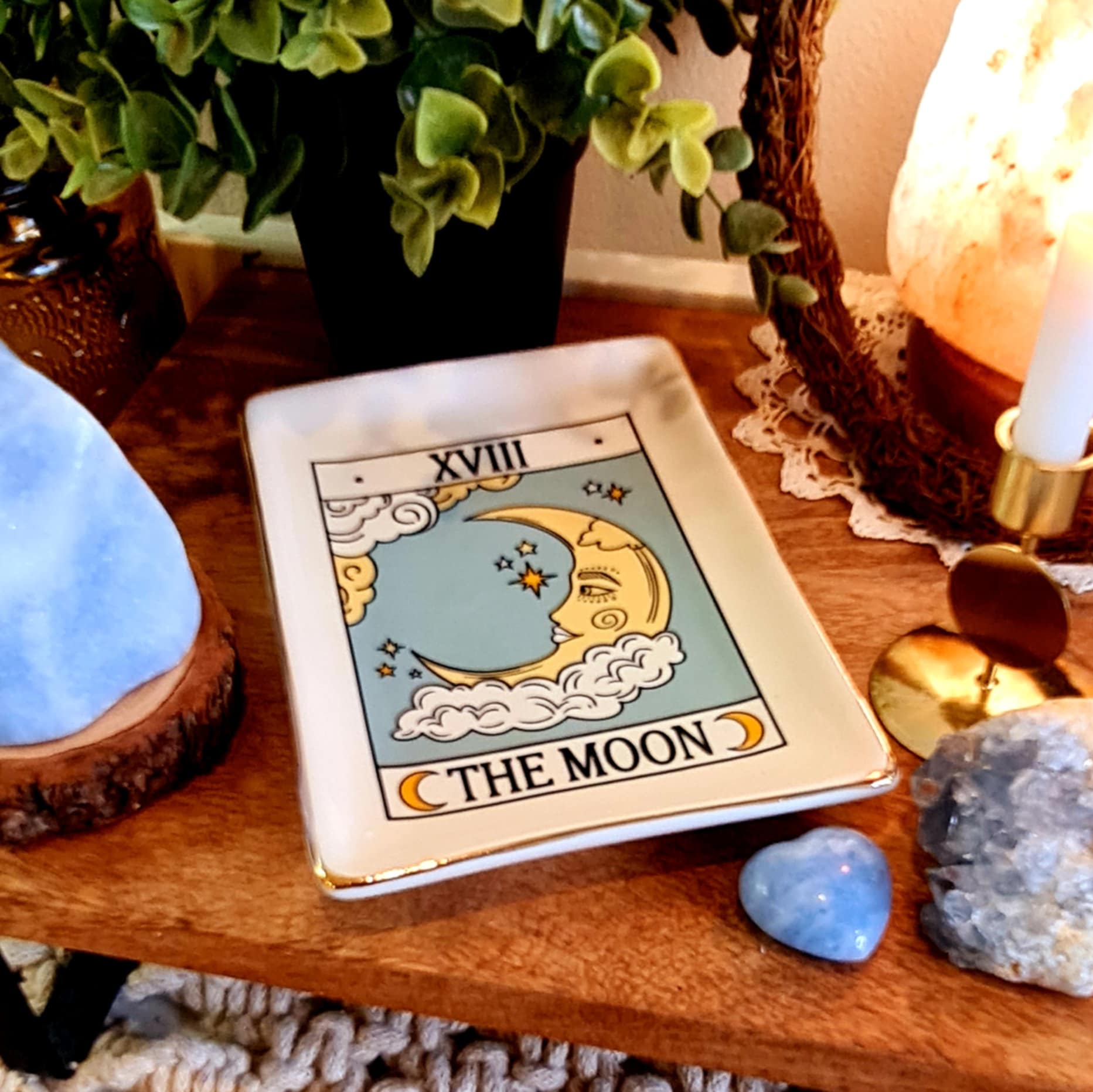 Ceramic Tarot Trinket Dish - The Moon