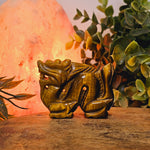 Tiger Eye Chinese Dragon Crystal Carving