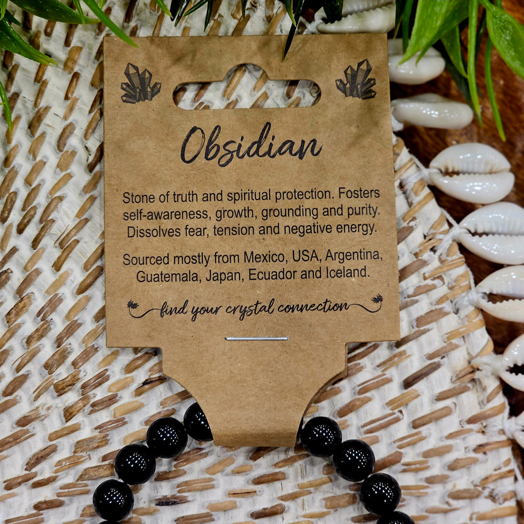 Black Obsidian Crystal Bracelet Medium