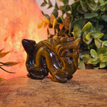 Tiger Eye Chinese Dragon Crystal Carving