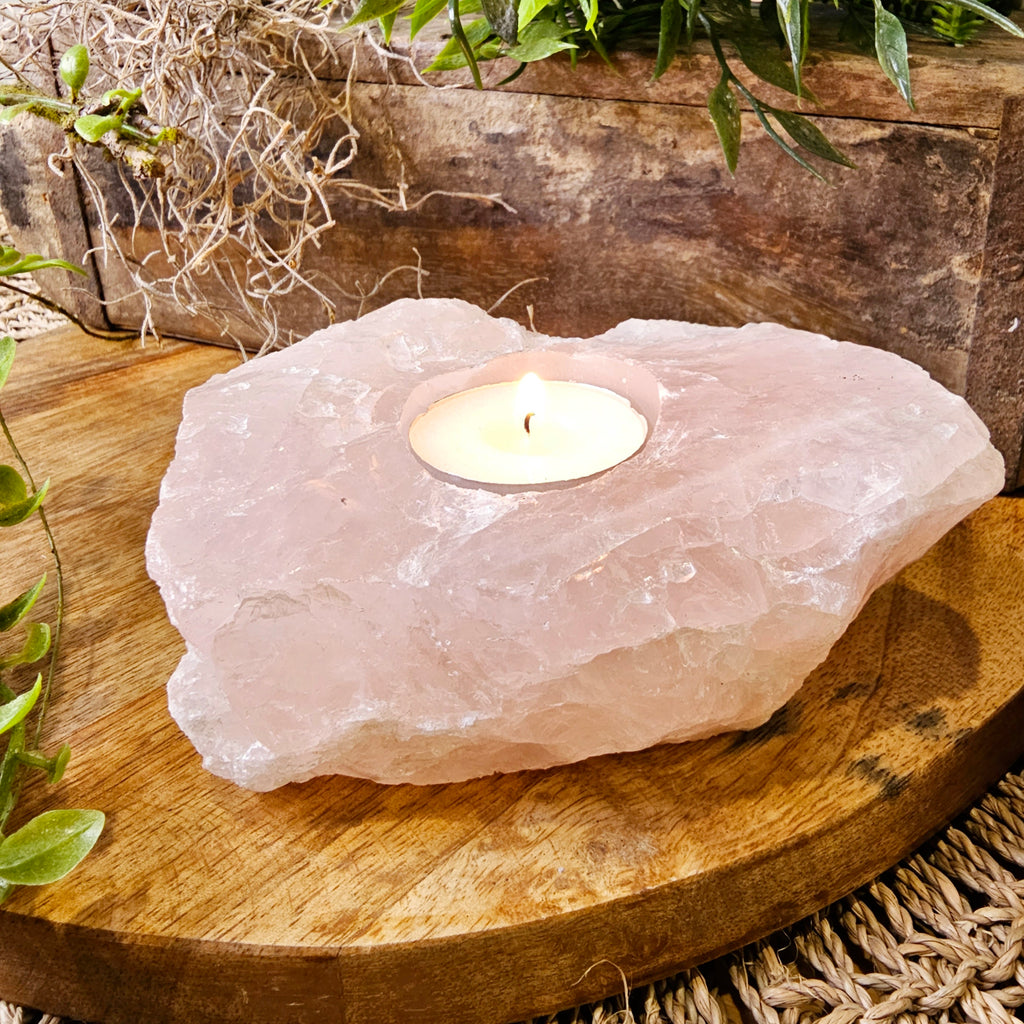 Rose Quartz tea Lite Candle Holder