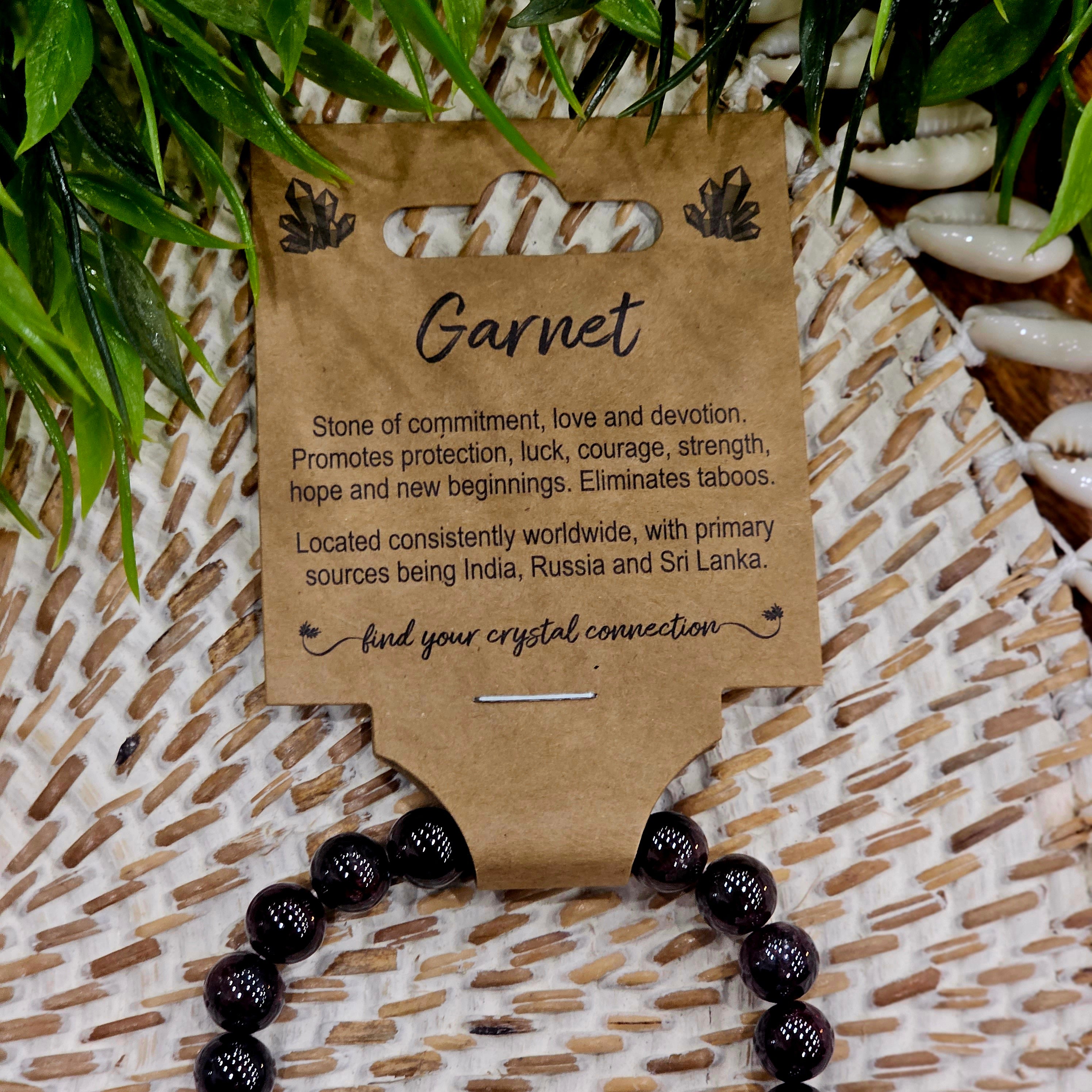 Garnet  Crystal Bead Bracelet Medium