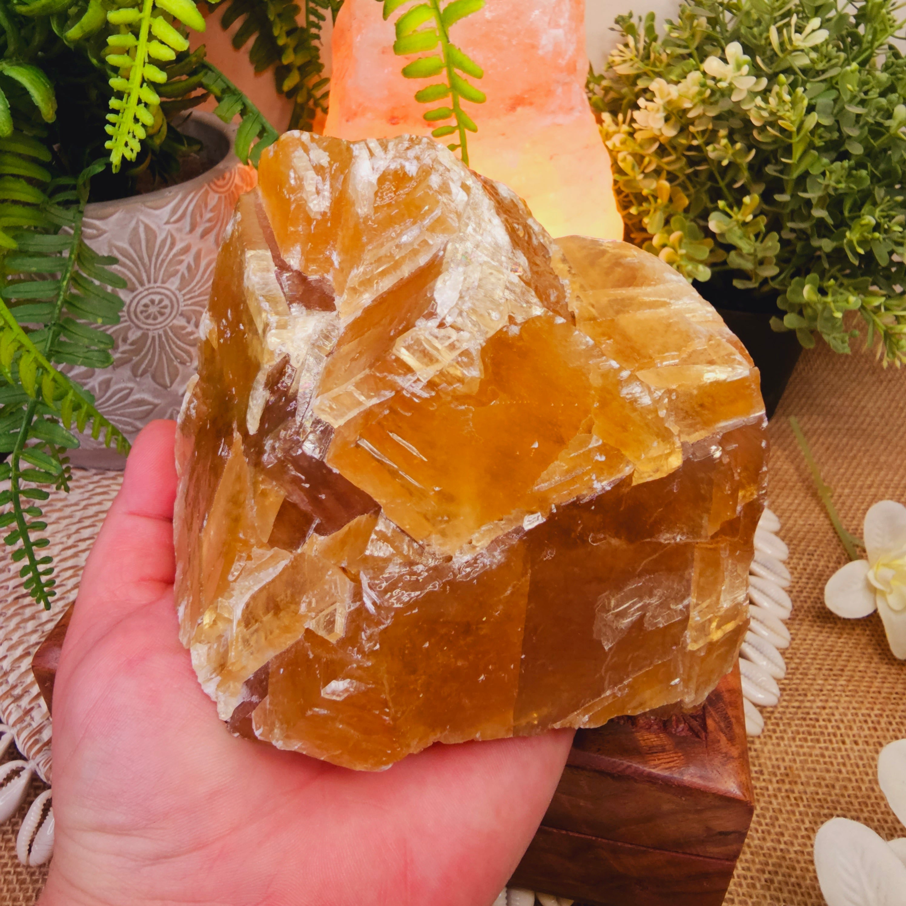 Honey Calcite Cluster