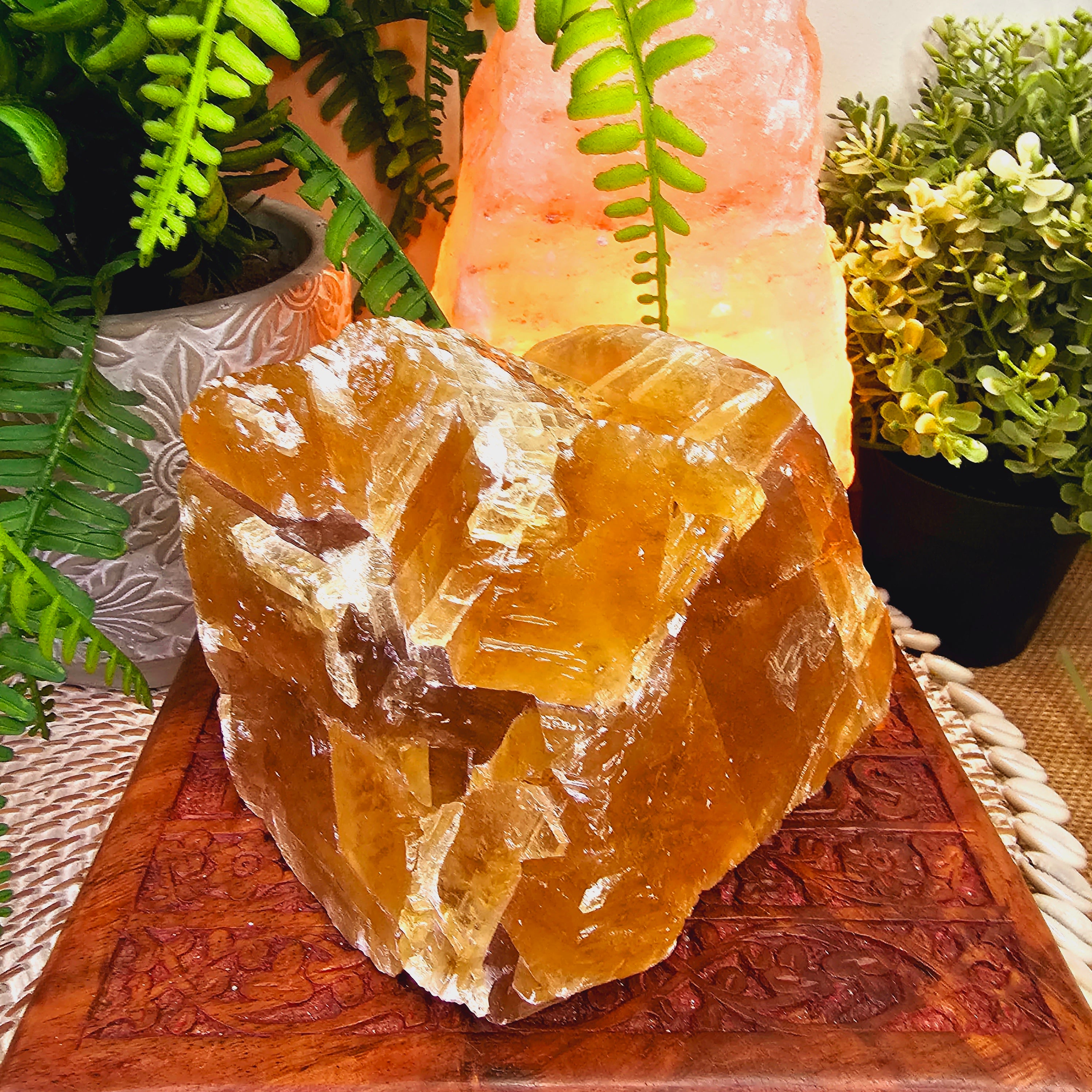 Honey Calcite Cluster