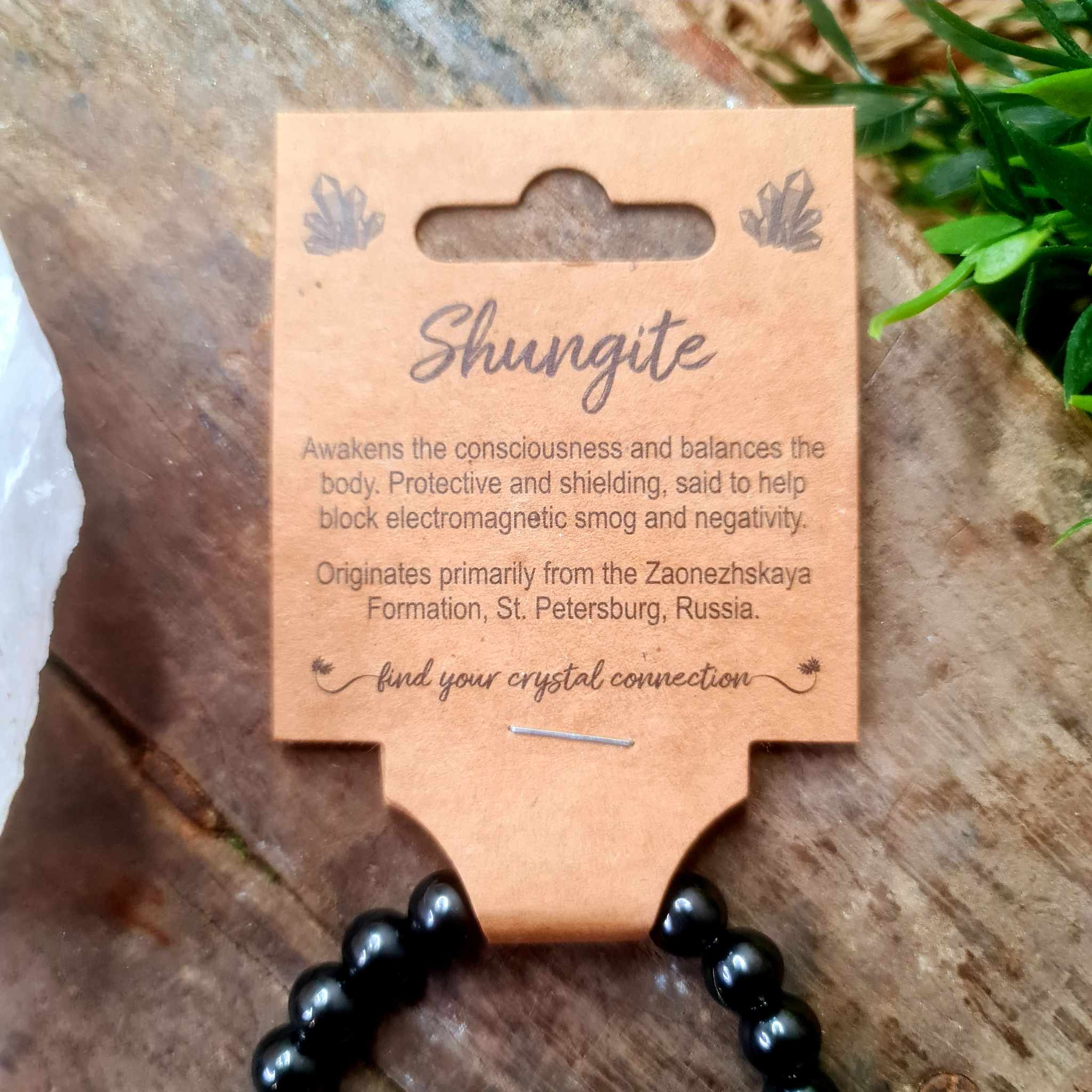 Shungite Crystal Bead Bracelet Medium