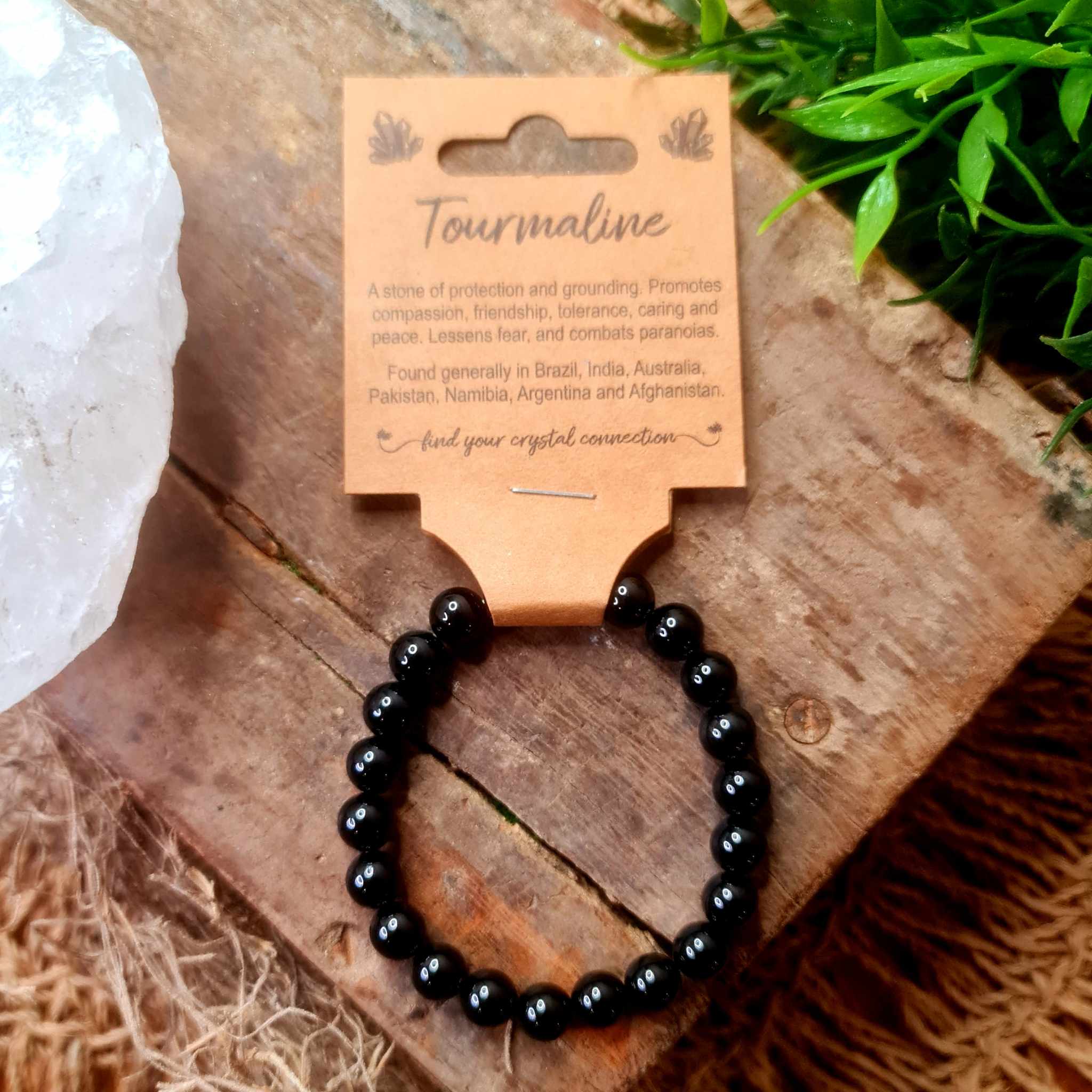 Black Tourmaline Crystal Bracelet Medium