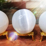 Selenite Spheres With Stands