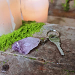 Raw Amethyst Keyring