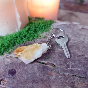 Raw Citrine Keyring