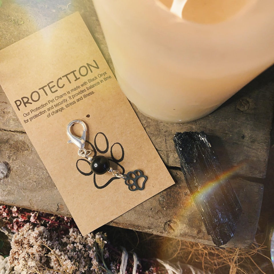 Protection Onyx Pet Charm With Paw